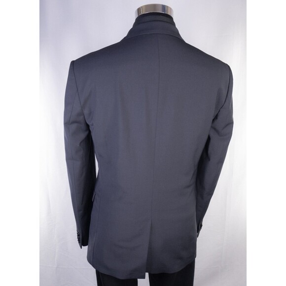 Express Men's Sport Coat Blazer Two Button Solid Black Wool Blend EXTRA SLIM 39L - Picture 8 of 14